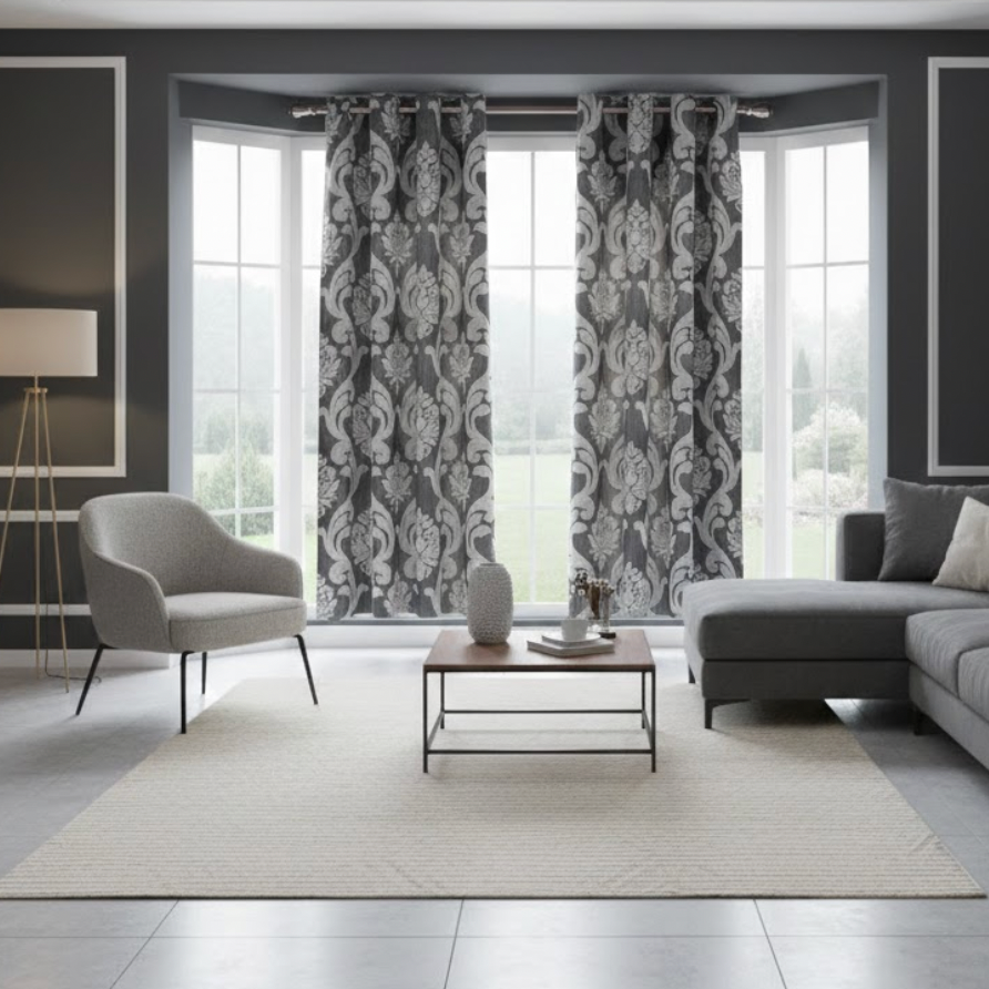 Rideau salon européen gris confort lumineux | European | Instant Rideau