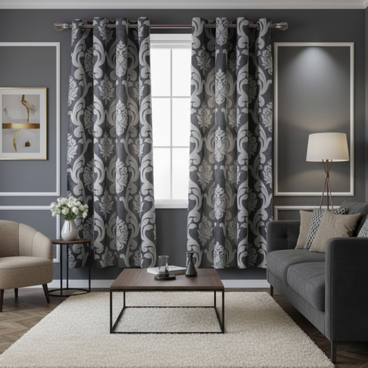 Rideau de salon style européen gris avec ombrage premium | European | Instant Rideau