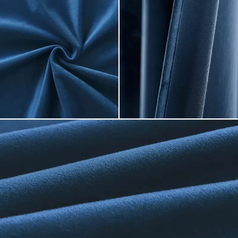 Rideau bleu semi occultant en velours, haute qualité pour salon et chambre chic | Velvet | Instant rideau