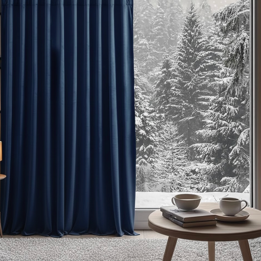 Rideau velours bleu semi occultant pour salon et chambre, ambiance raffinée et cosy | Velvet | Instant rideau