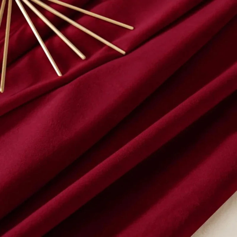 Rideau rouge semi occultant en velours, idéal pour une décoration raffinée et contemporaine | Velvet | Instant rideau