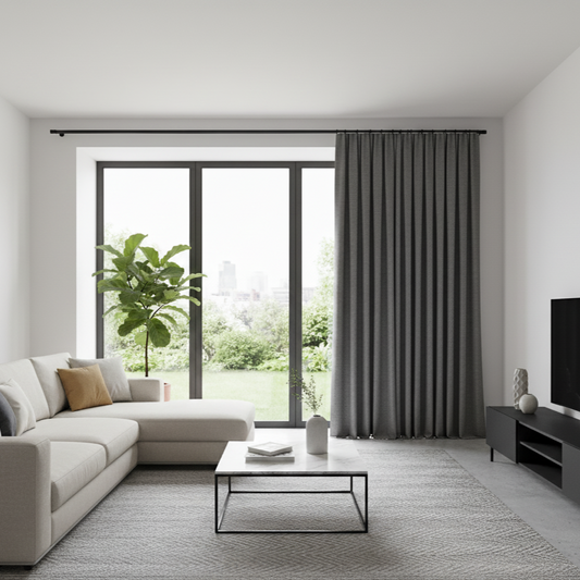 Rideau anti-bruit gris, occultation élevée pour protection contre bruit et lumière | Silencio | Instant rideau