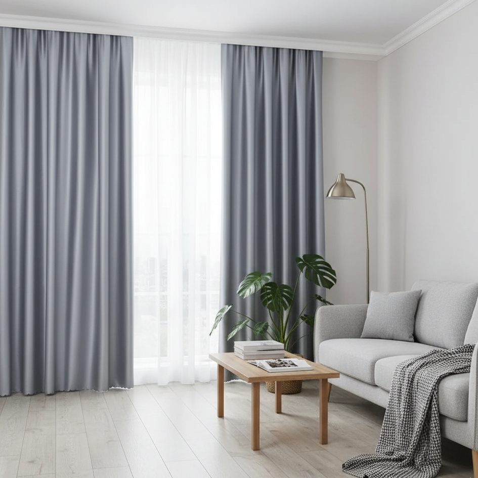 Rideau Silver entièrement occultant offrant isolation thermique et raffinement | Silver | Instant Rideau