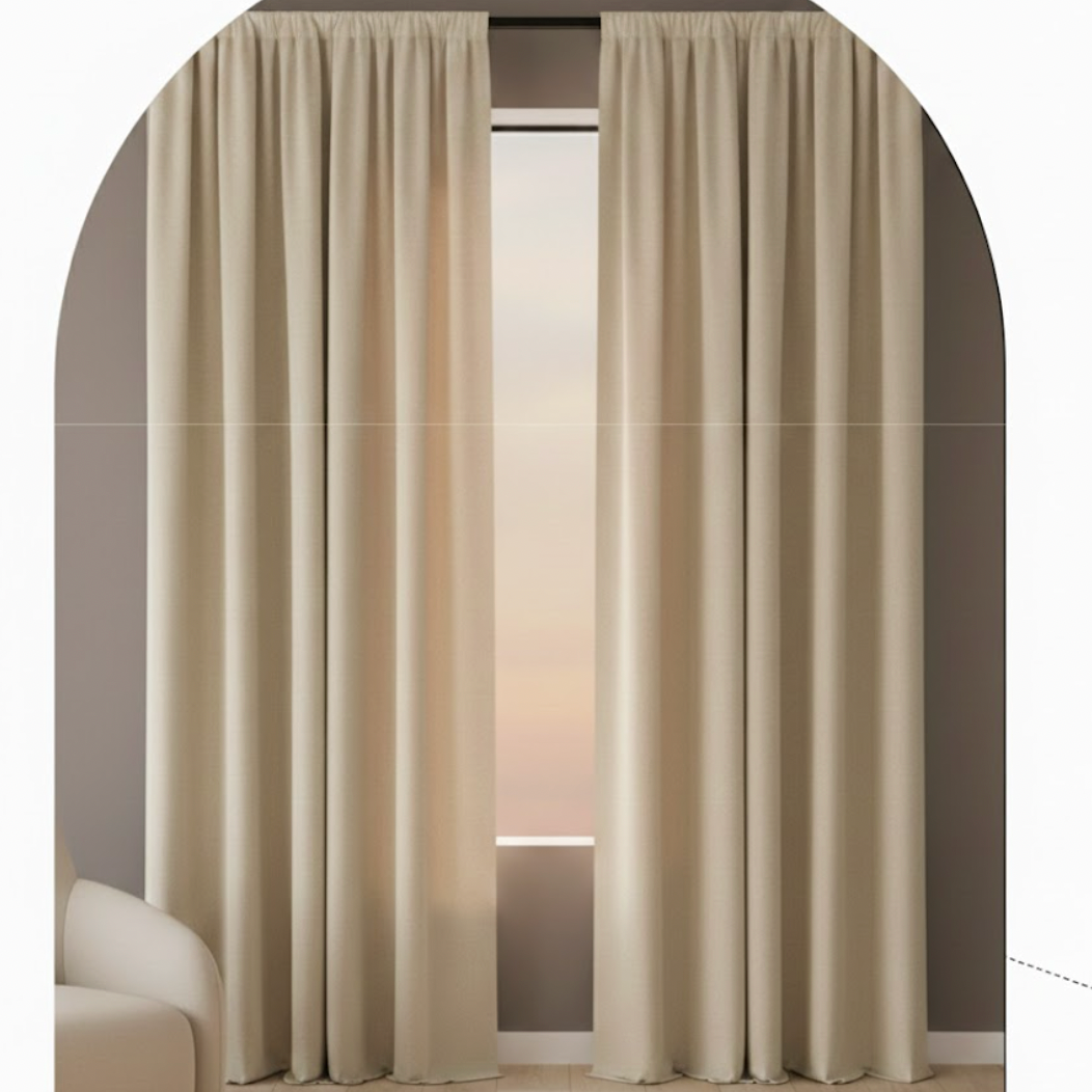 Rideau thermique et occultant élégant beige | Silencio | Instant Rideau