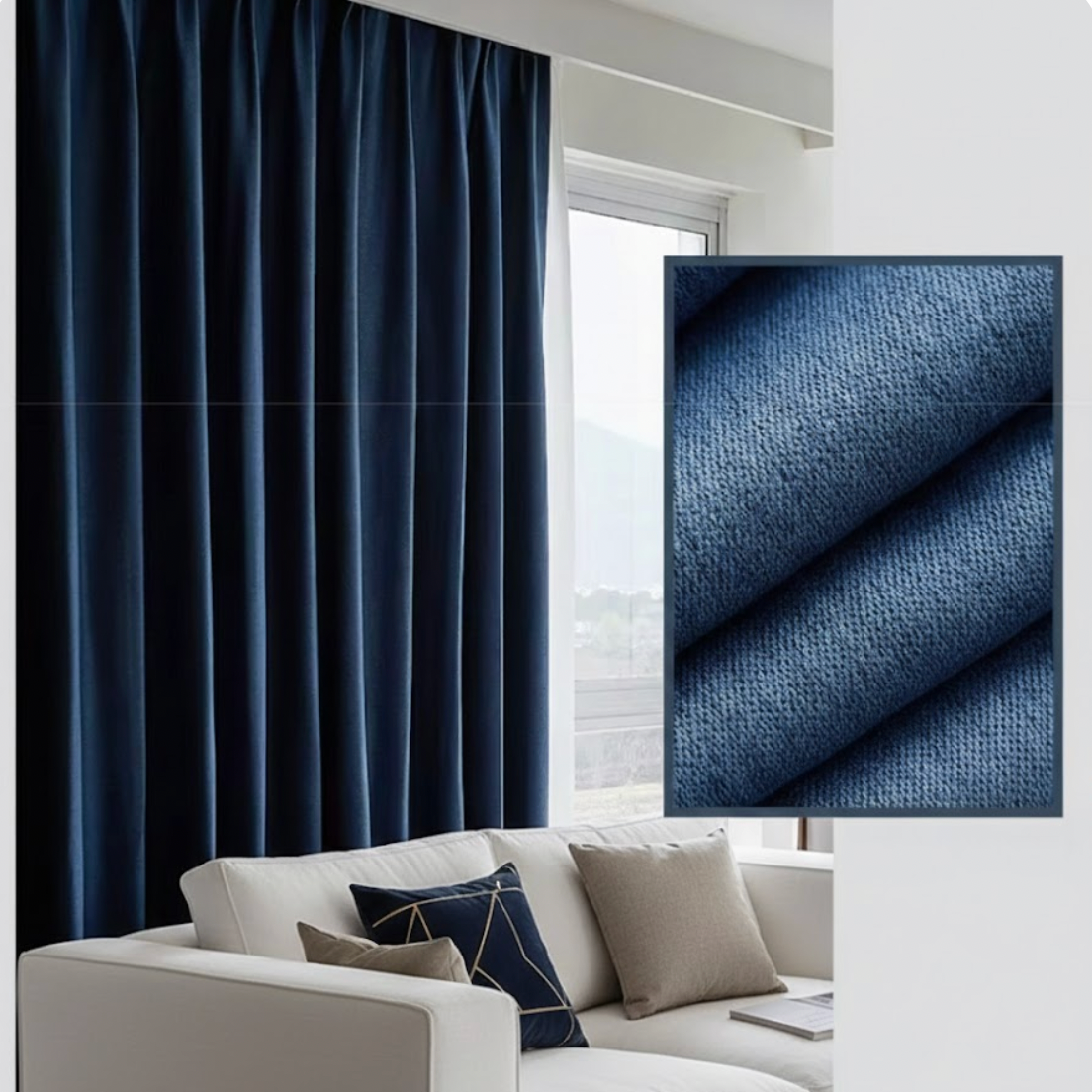 Rideau thermique et occultant bleu-marine haute performance pour maison et chambre | Silencio | Instant Rideau