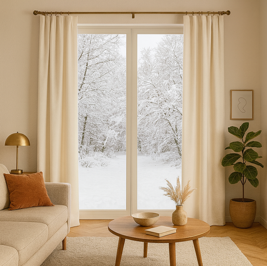 Rideau velours blanc ivoire semi occultant pour intérieur chic, style luxe et lumineux | Velvet | Instant rideau