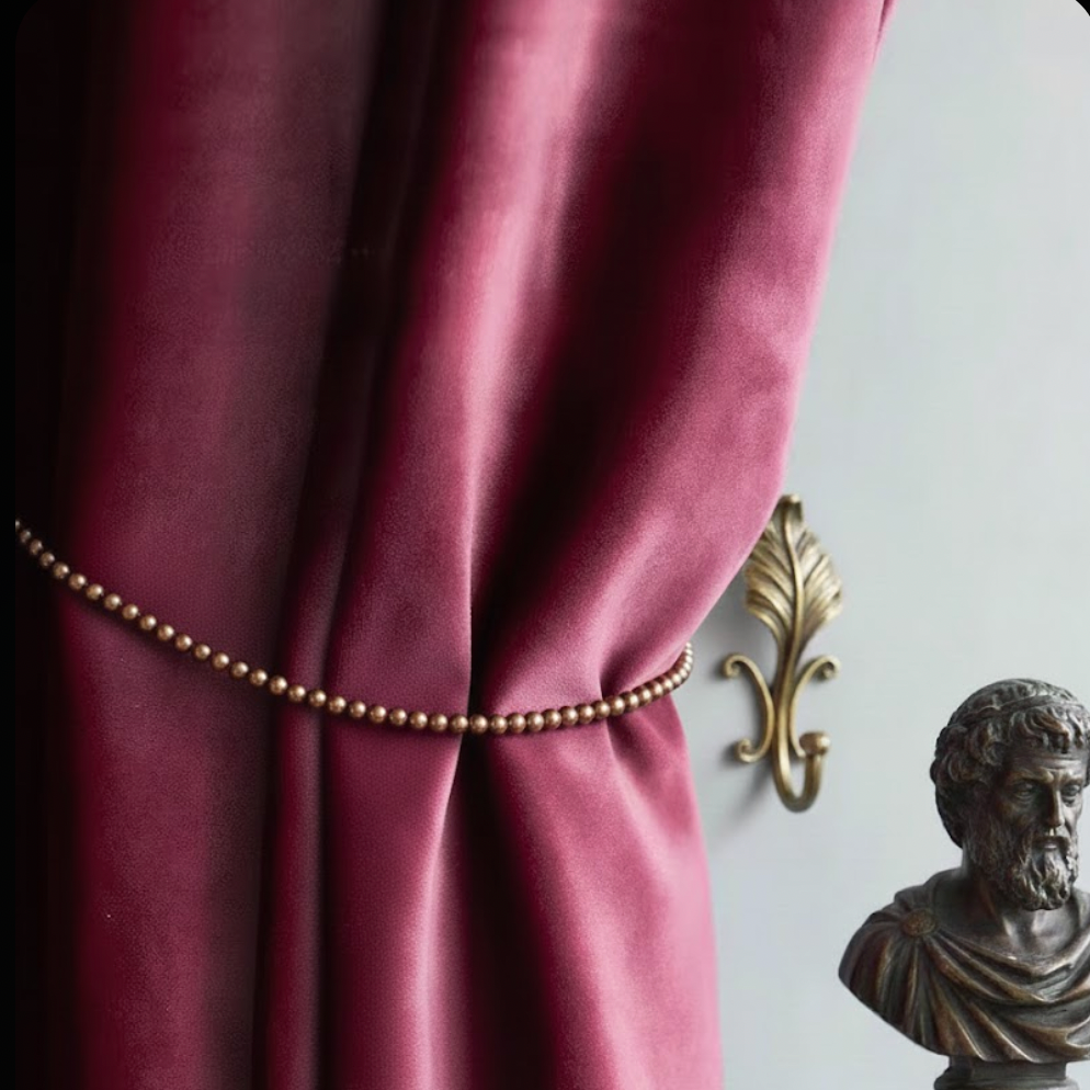 Rideau velours rouge fonce embrasse | Rubis | Instant Rideau