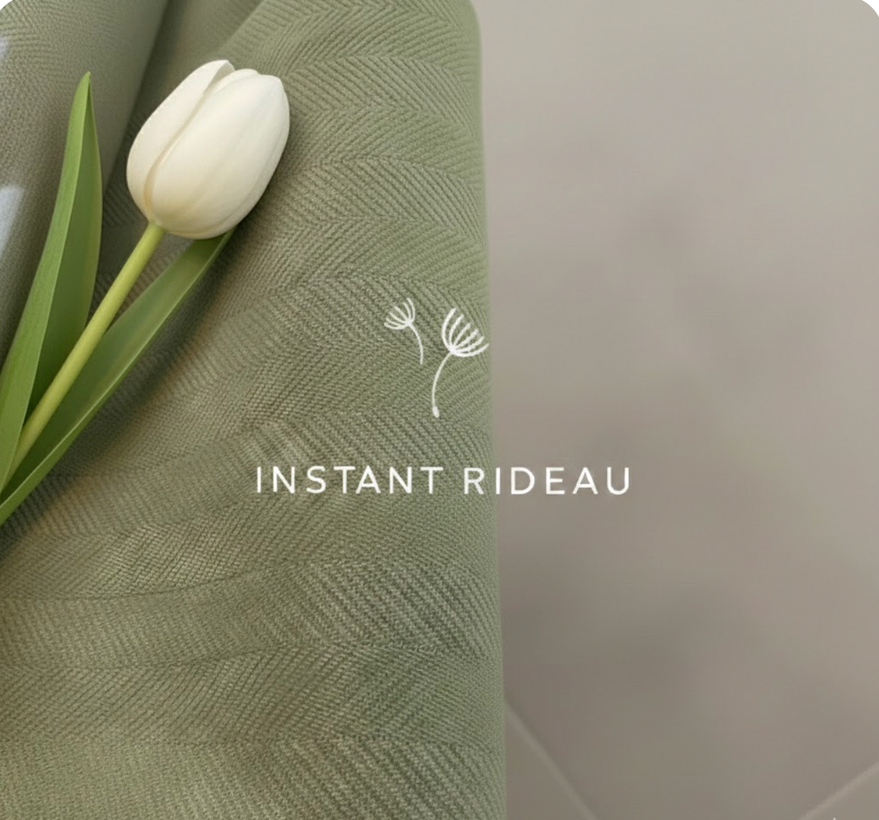 Rideau vert pour salon et chambre, chenille douce et occultation efficace | Rups | Instant Rideau