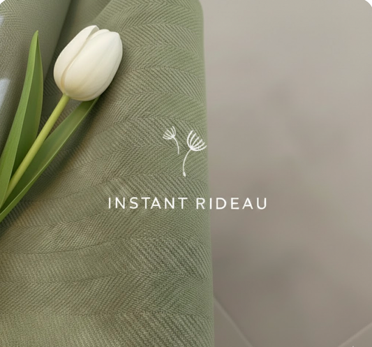Rideau vert pour salon et chambre, chenille douce et occultation efficace | Rups | Instant Rideau