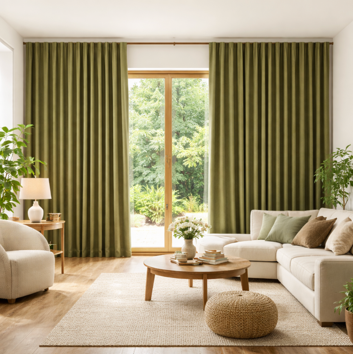 Rideau vert matcha Sonara, anti-bruit et occultant, parfait pour chambre ou salon, pour un espace relaxant et cosy | Sonara | Instant rideau