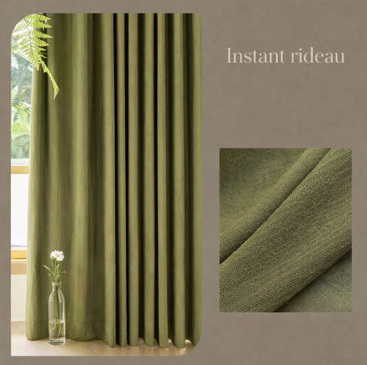 Rideau vert matcha Sonara, occultant et anti-bruit, crée un intérieur apaisant et élégant | Sonara | Instant rideau