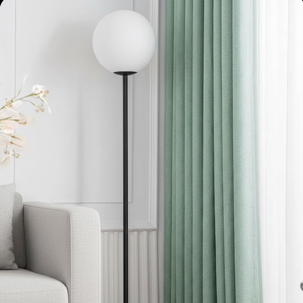 Rideau vert menthe insonorisé et occultant sol au plafond pour maison et salon | Silenza | Instant Rideau