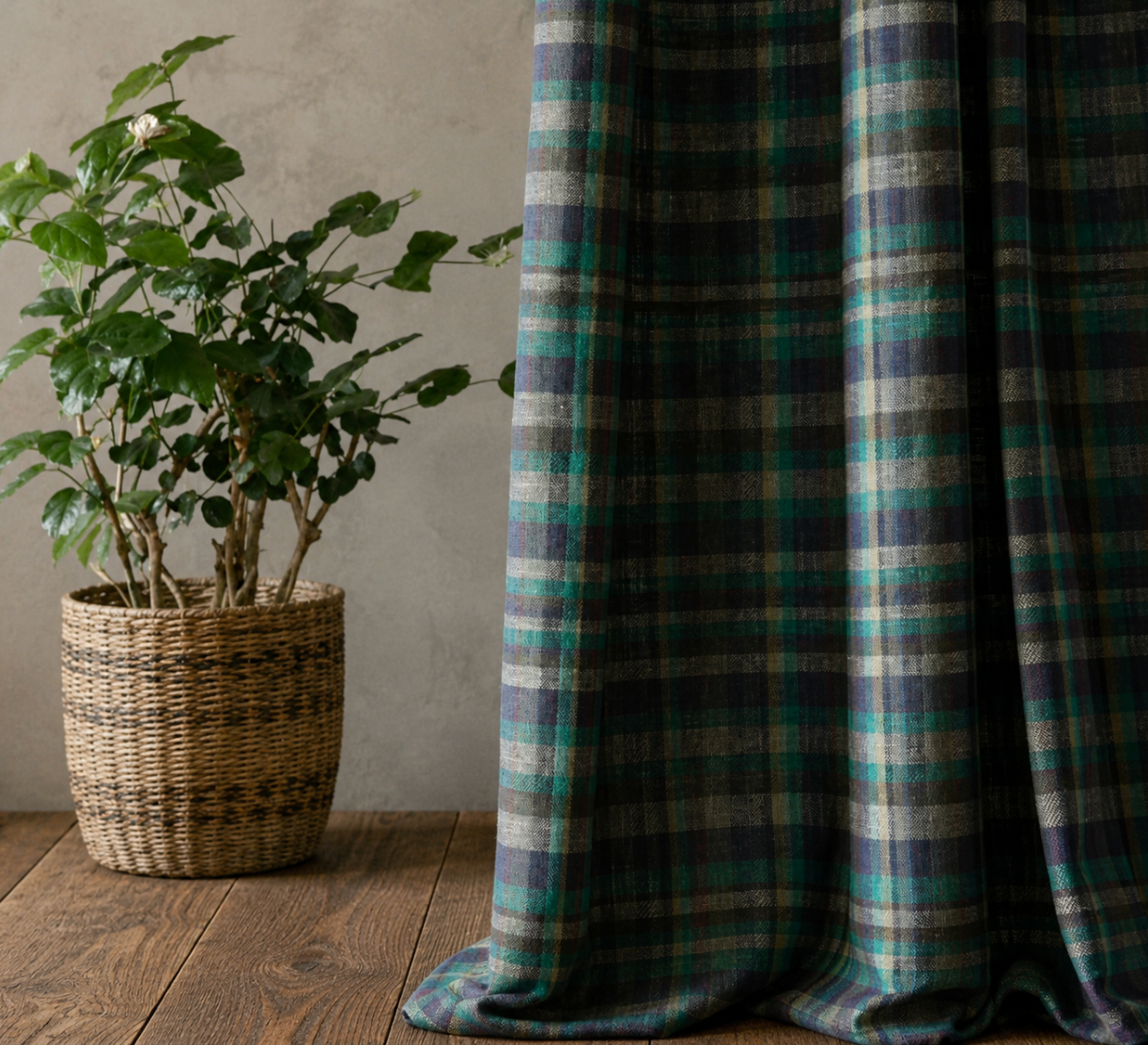 Rideau Vichy en coton et lin pour chambre et fenêtre, motif à carreaux intemporel et tissu semi-occultant pour une ambiance authentique et chaleureuse | Cottage | Instant rideau