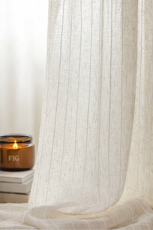 Rideau voilage en lin style naturel pour salon lumineux, filtration douce de la lumière et décoration scandinave élégante | Lino | Instant Rideau