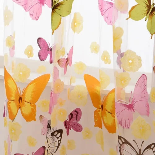 Rideau voilage papillon | Butterfly | Instant Rideau Papillons / L100 X H130 / Passe-tringle