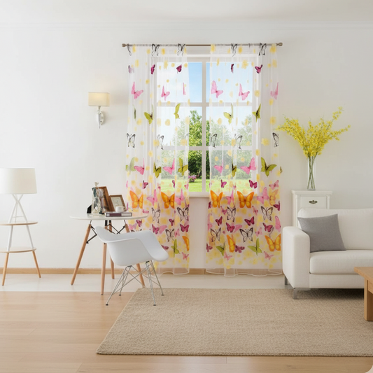 Rideau voilage Papillon lumineux pour décoration intérieure élégante et moderne | Butterfly | Instant rideau