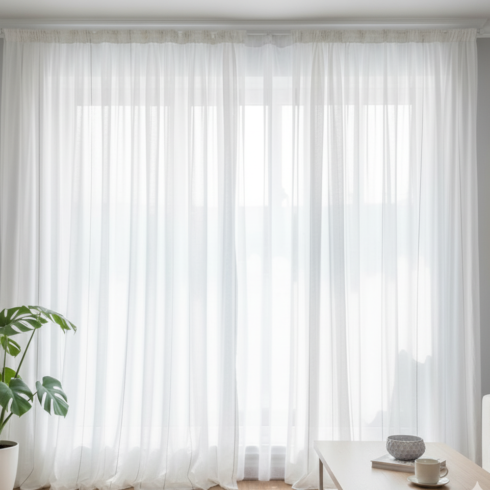 Voilage naturel et cosy pour salon ou chambre avec style raffiné | Rayo | Instant rideau