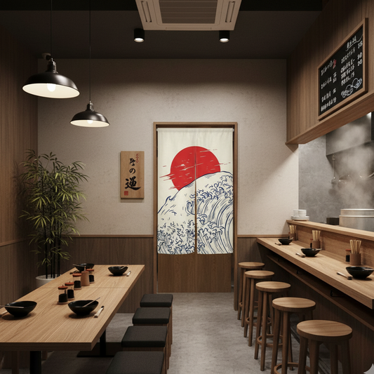 Rideaux japonais Noren apportant élégance et style moderne dans la cuisine | Noren | Instant rideau