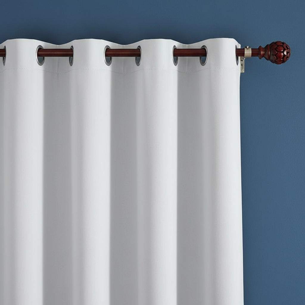 rideau occultant blanc grisatre a oeillets | Opale | Instant rideau