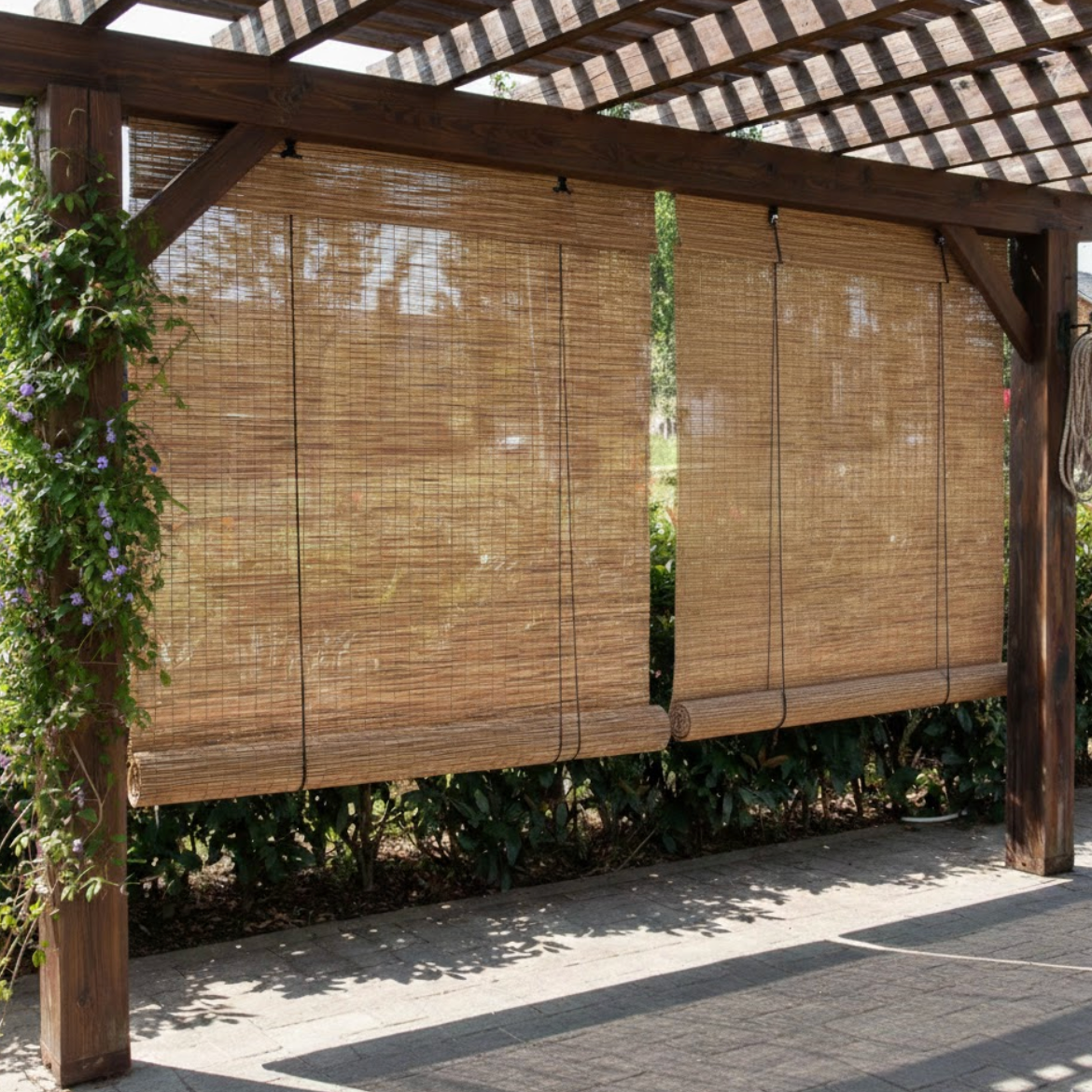 Store enrouleur en bambou naturel filtrant la lumière et apportant style et confort | Bambora | Instant rideau