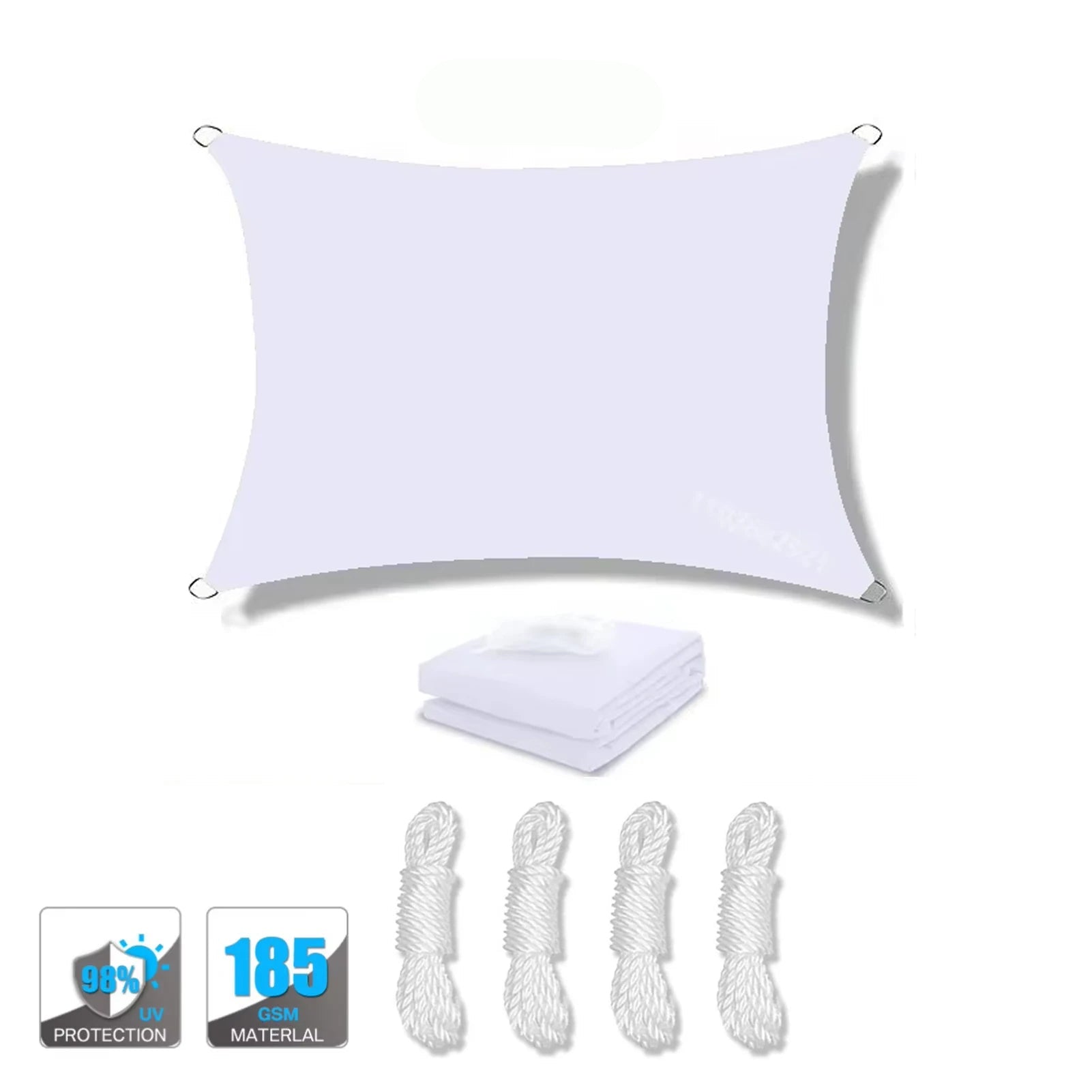 Toile d’ombrage blanche design moderne piscine extérieur protection UV | Sunara | Instant rideau