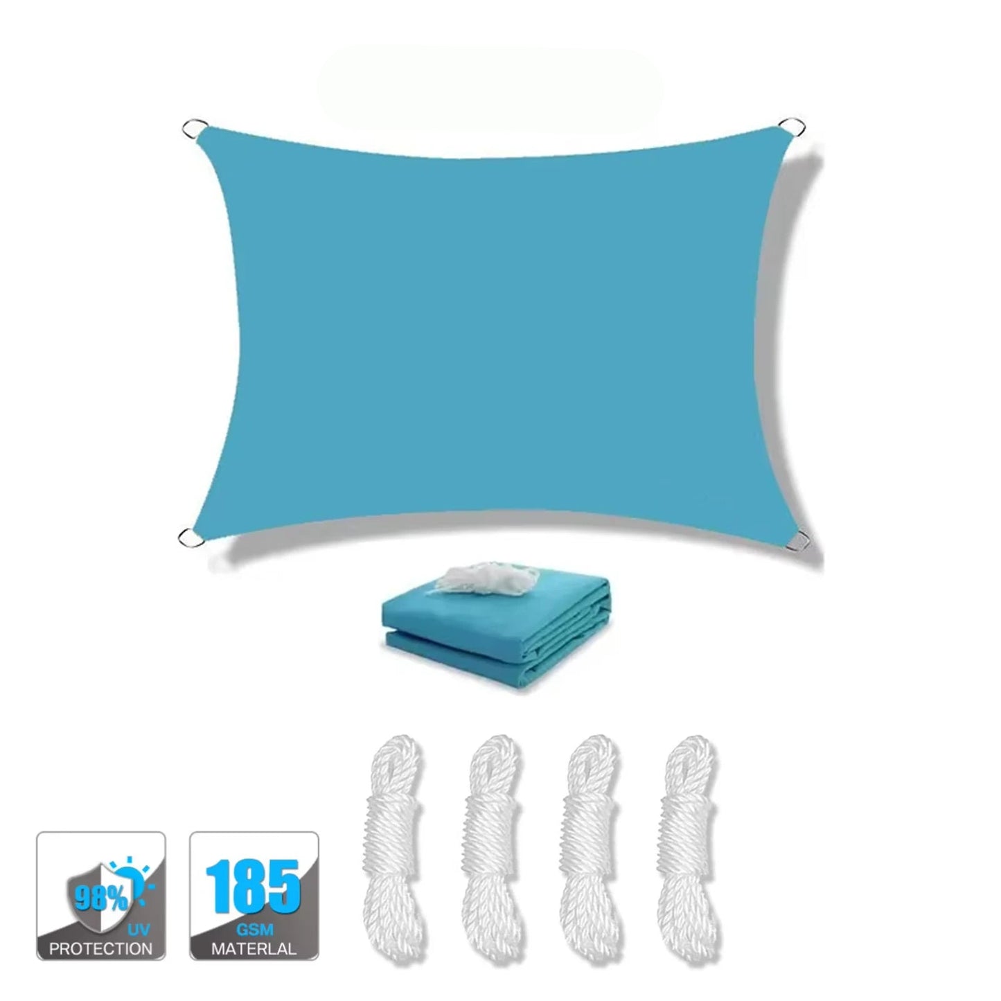 Toile d’ombrage bleu ciel anti UV terrasse jardin piscine protection solaire | Sunara | Instant rideau