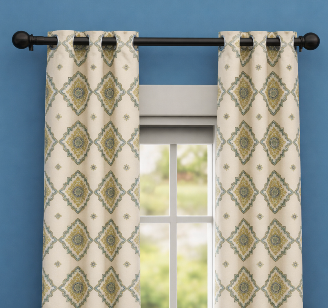 Tringle à rideau noir oeillets salon fenêtre | Instant rideau 