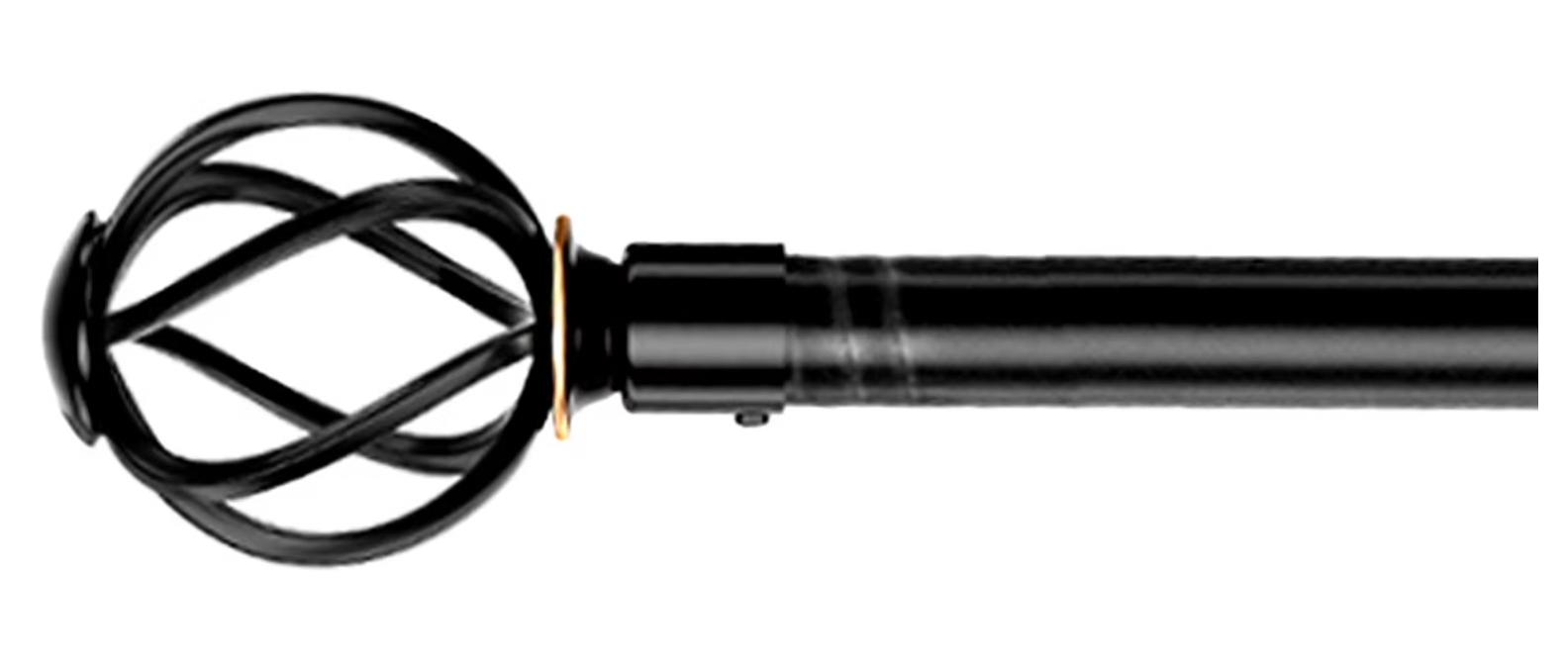 Tringle romaine métallique noire ajustable pour rideaux lourds ou légers | Instant Rideau