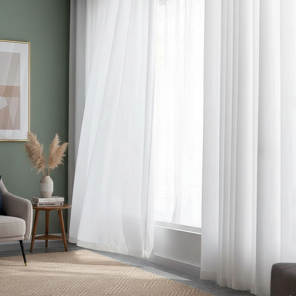 voilage blanc decor dans maison | Obsidian | Instant rideau