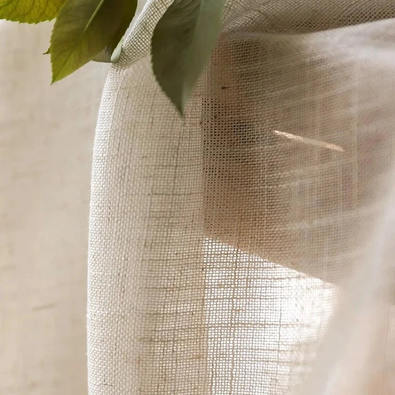 Voilage effet lin tissu proche | Nuvina | Instant Rideau