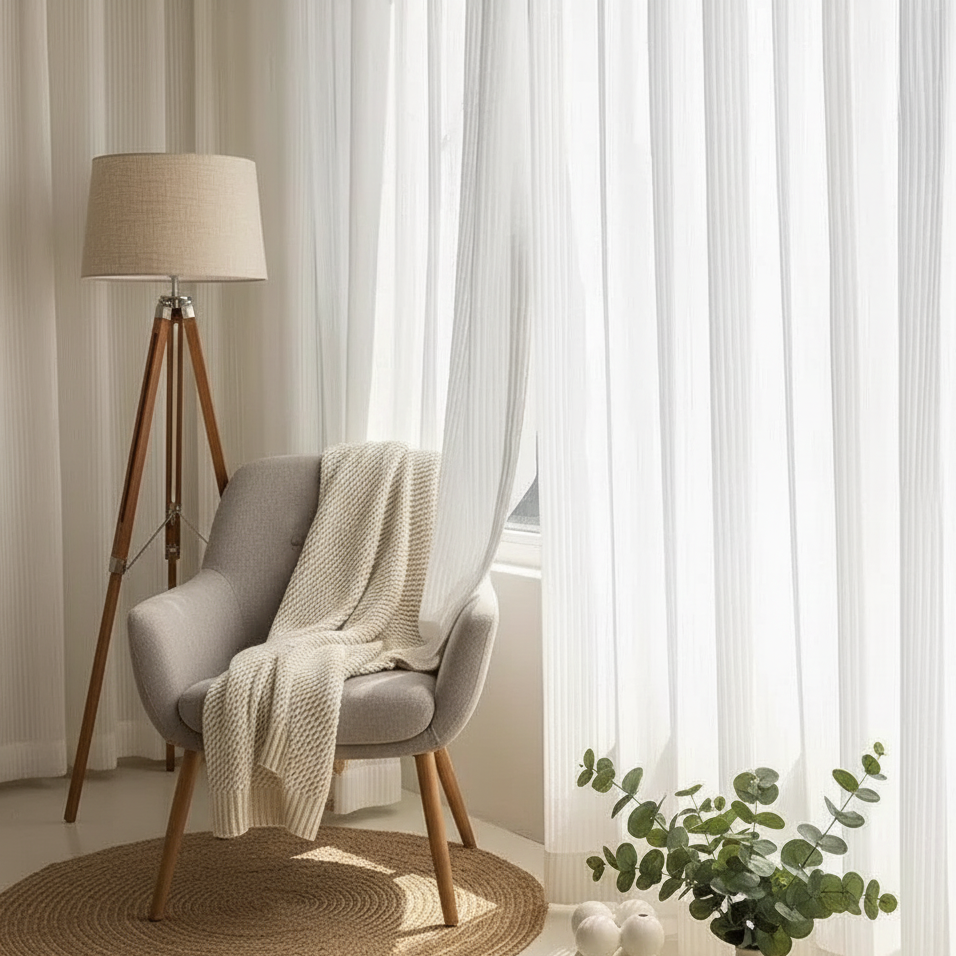 Voilage Luxura élégant et moderne filtrant la lumière tout en préservant l’intimité | Luxura | Instant Rideau