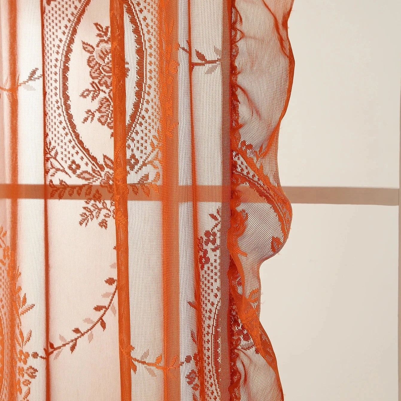 Voilage orange moderne pour salon et baie vitrée  | Oriu | Instant Rideau