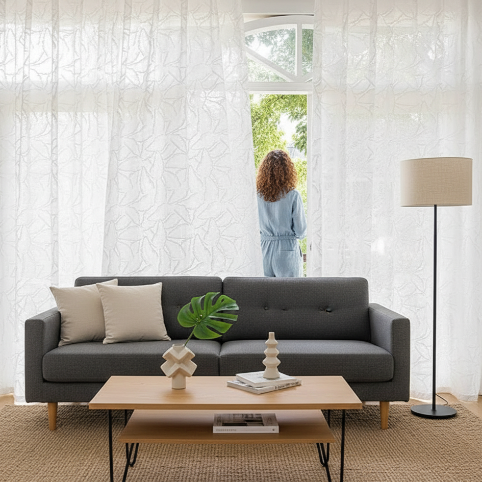 Voilage décoratif Puro feuillage, ambiance nature et intérieure raffinée