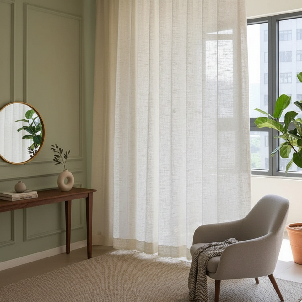 voilage rideau en lin | Nuvina | Instant rideau