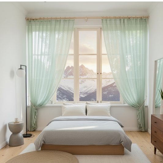 Voilage vert sauge apportant fraîcheur et élégance à la décoration intérieure | Sauga | Instant Rideau