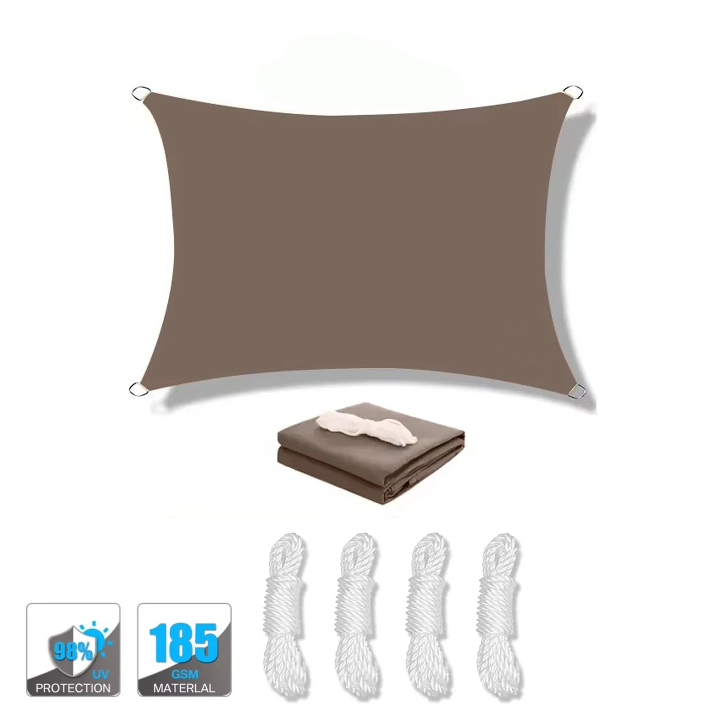 Voile d’ombrage marron imperméable extérieur chaleureux jardin terrasse | Sunara | Instant rideau