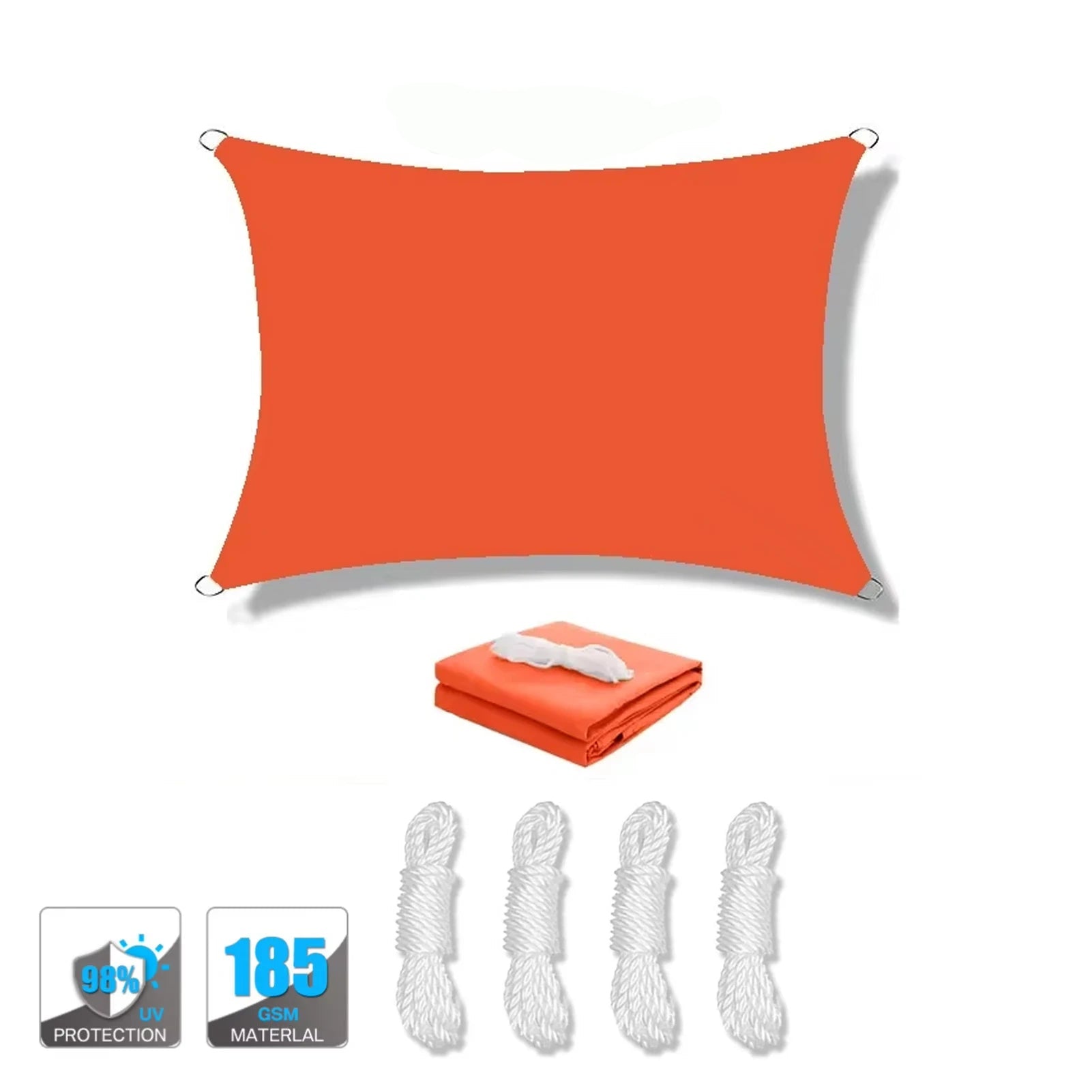Voile d’ombrage orange imperméable jardin terrasse chaleur et protection | Sunara | Instant rideau