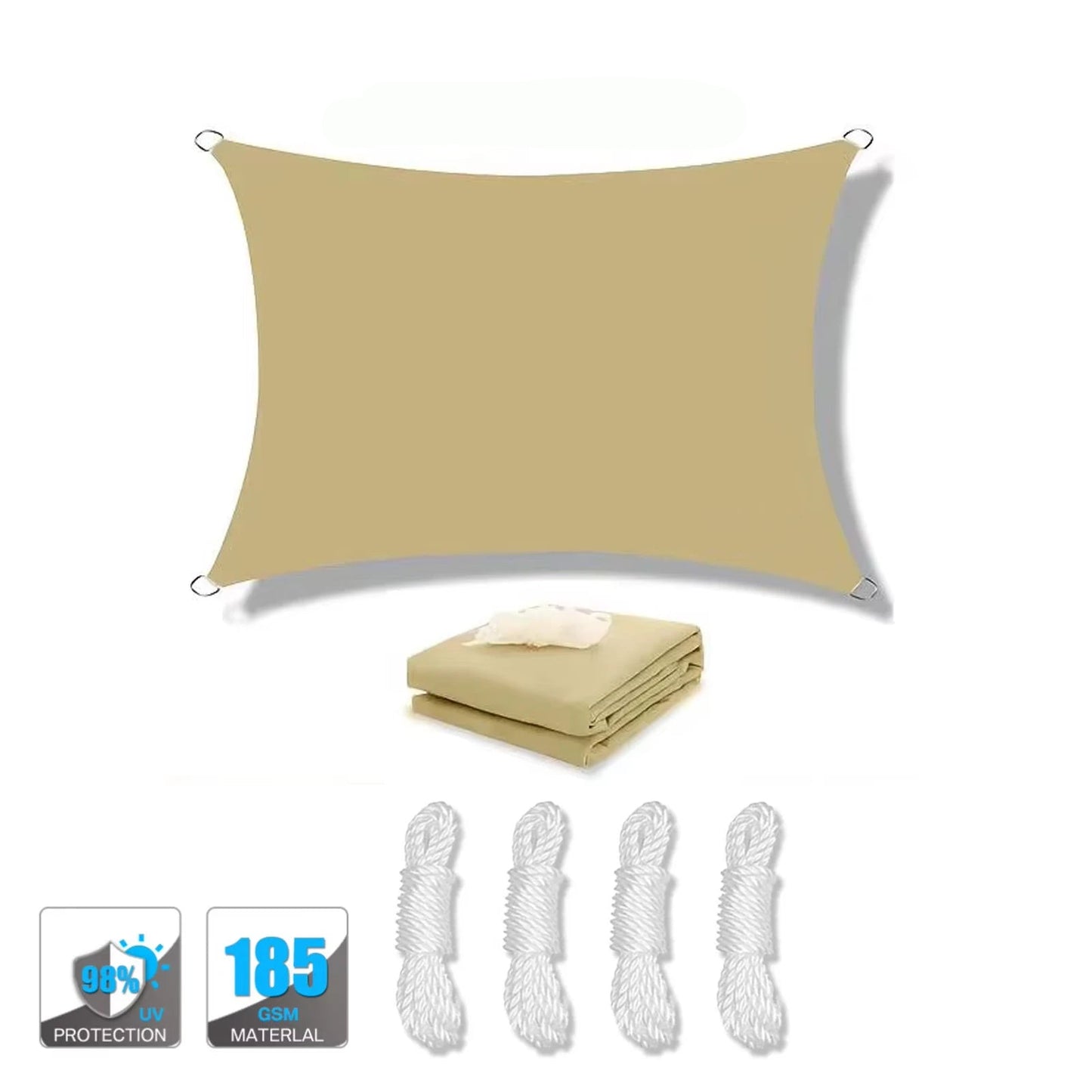 Voile d’ombrage sable imperméable extérieur design doux terrasse jardin | Sunara | Instant rideau