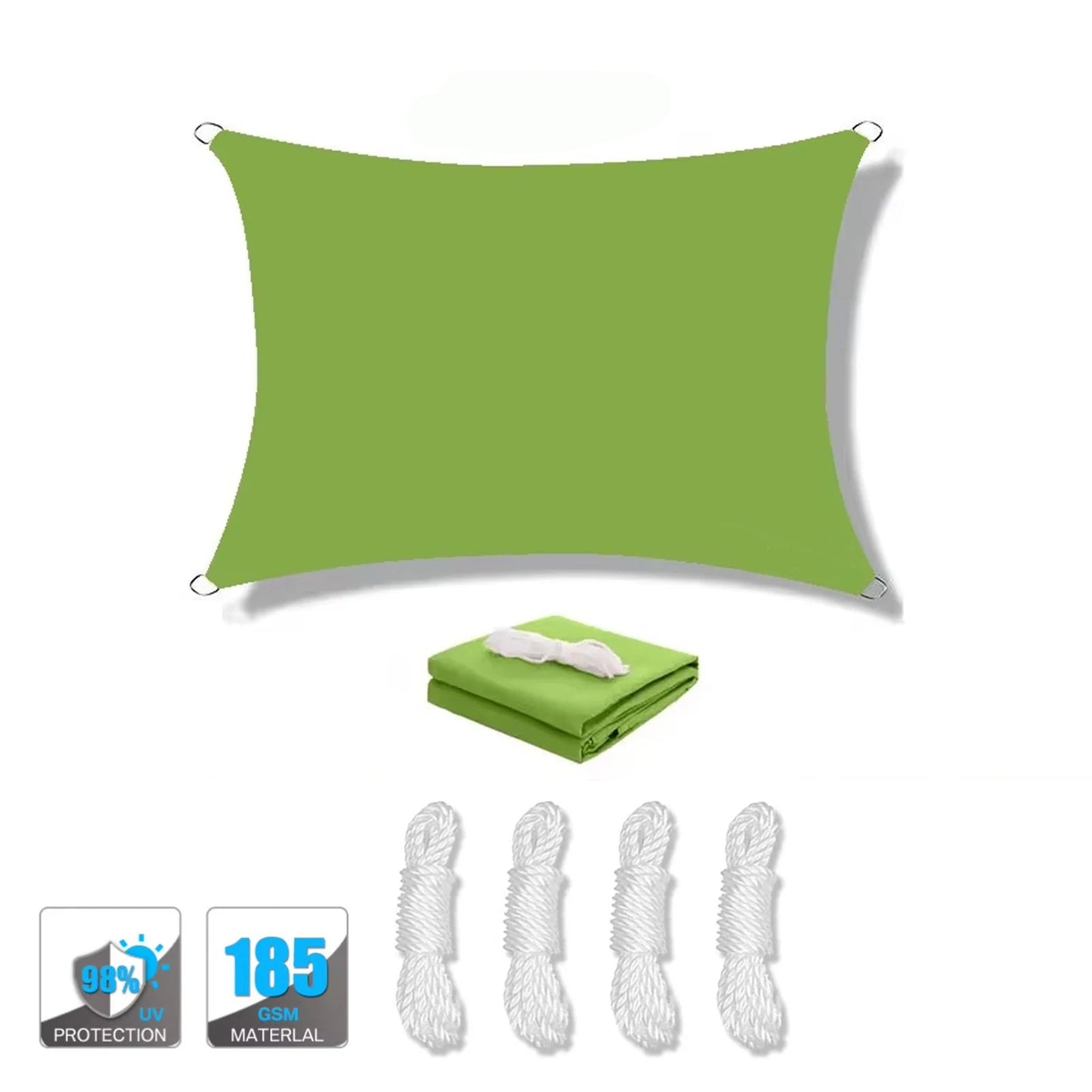 Voile d’ombrage vert imperméable extérieur jardin design naturel ombrage | Sunara | Instant rideau